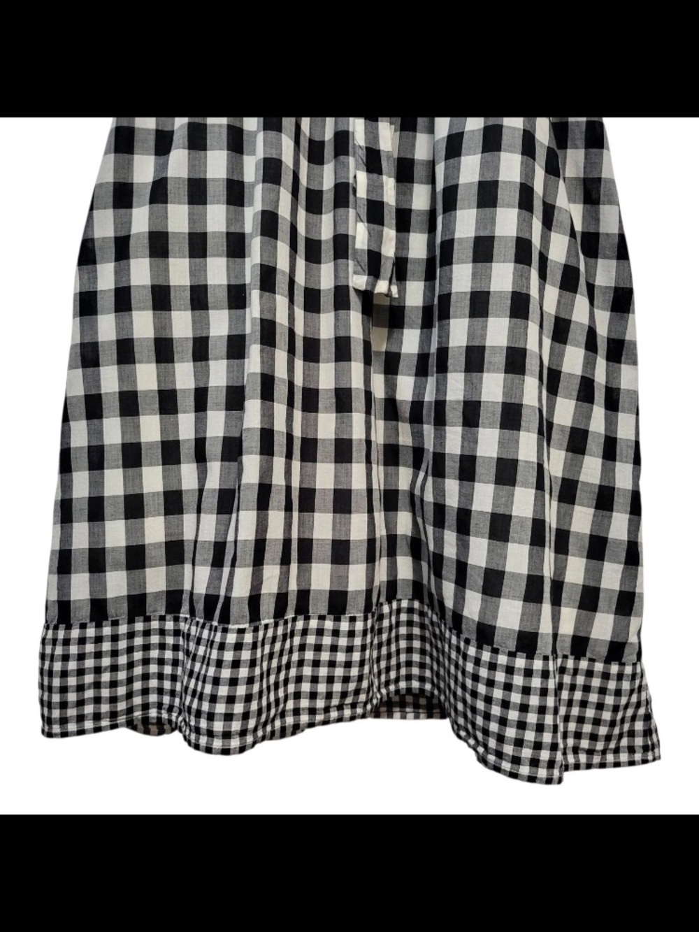 J Crew Black & White Gingham Button-Front Midi Dress with Tie Waist - Picture 11 of 14